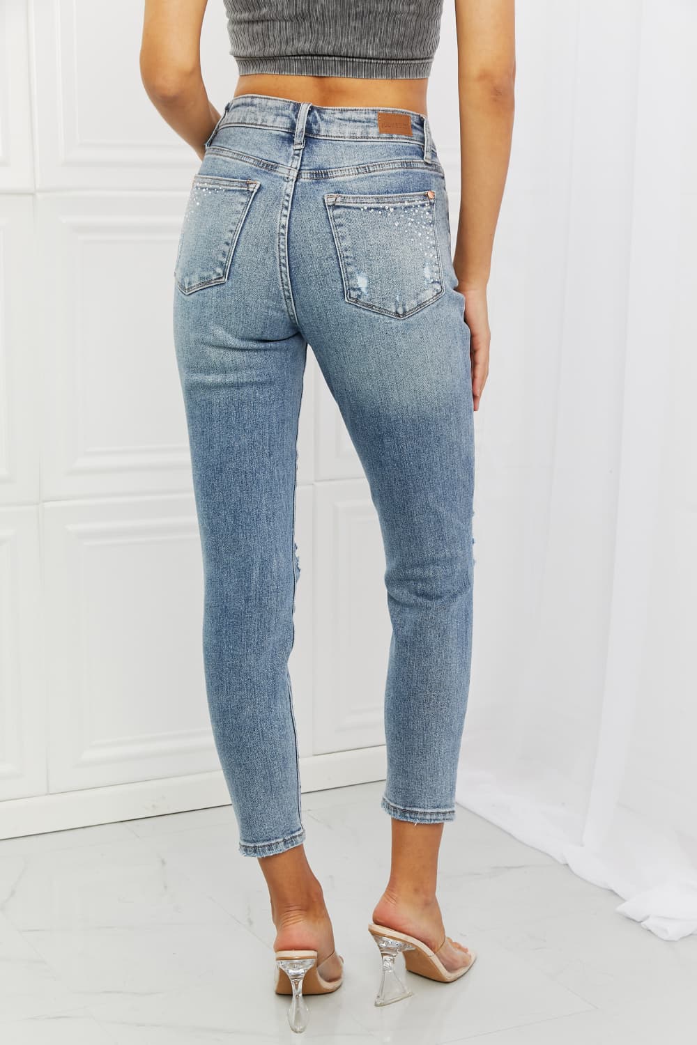 Judy Blue Kate Full Size Slim Fit Rhinestone Jeans