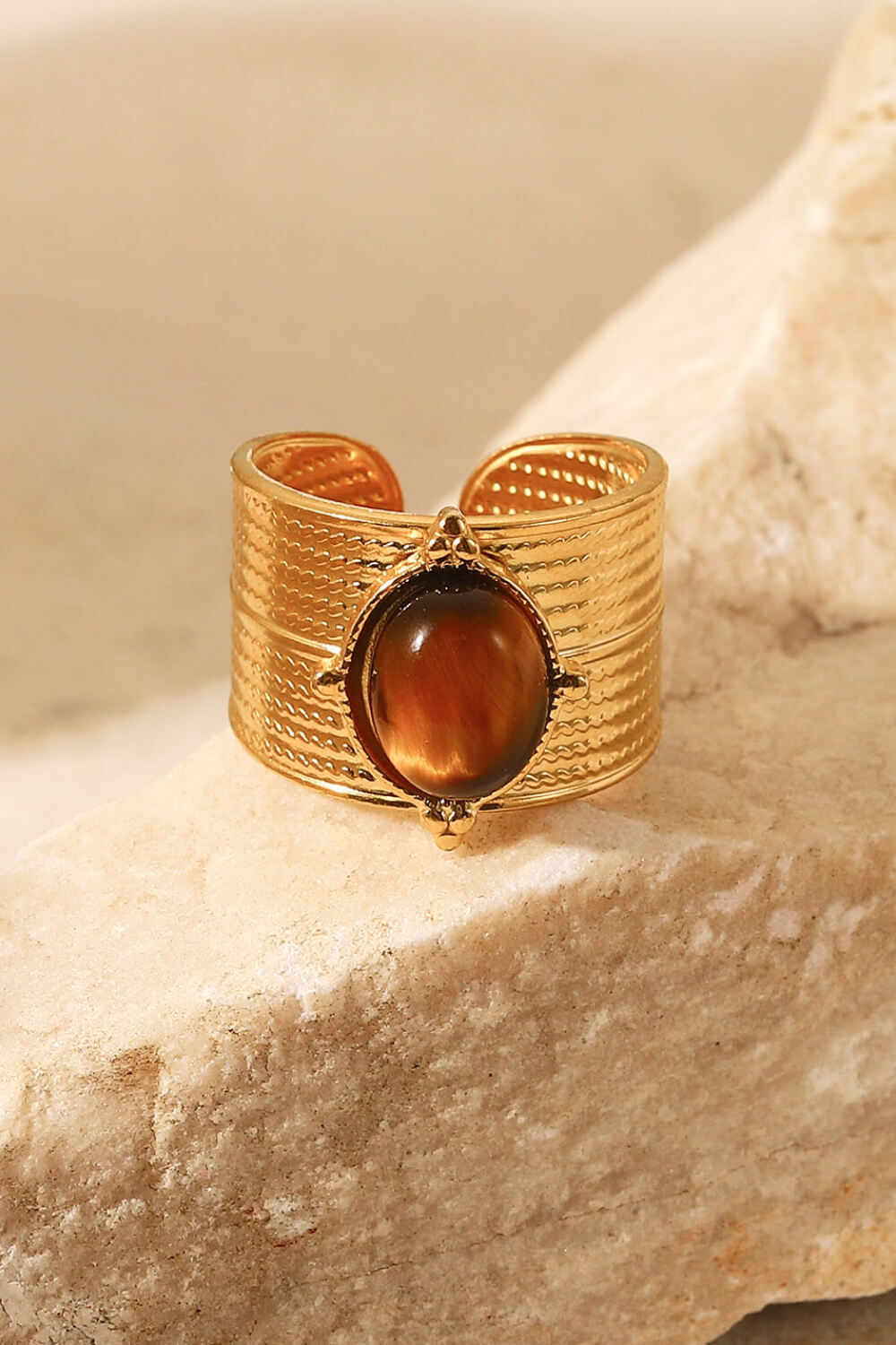 18K Gold-Plated Wide Open Ring