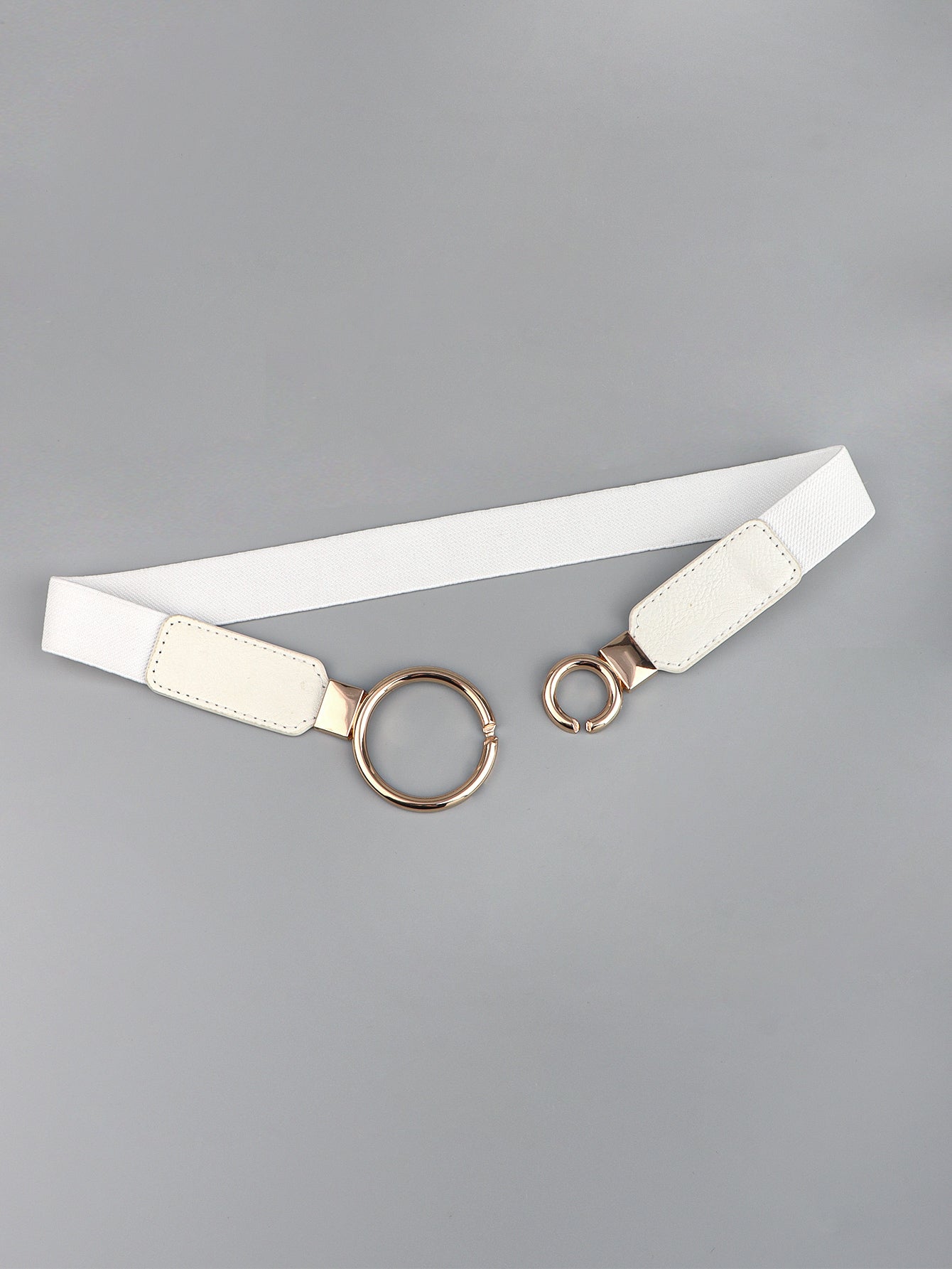 Double Ring Buckle Elastic PU Belt