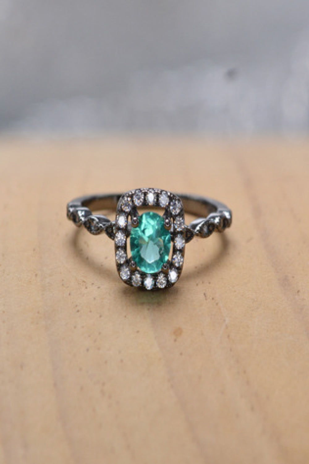 2-Piece Paraiba Blue Zircon Ring Set