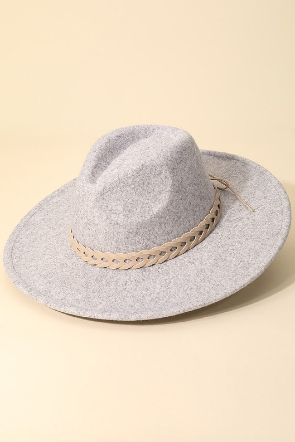 Fame Woven Together Braided Strap Fedora