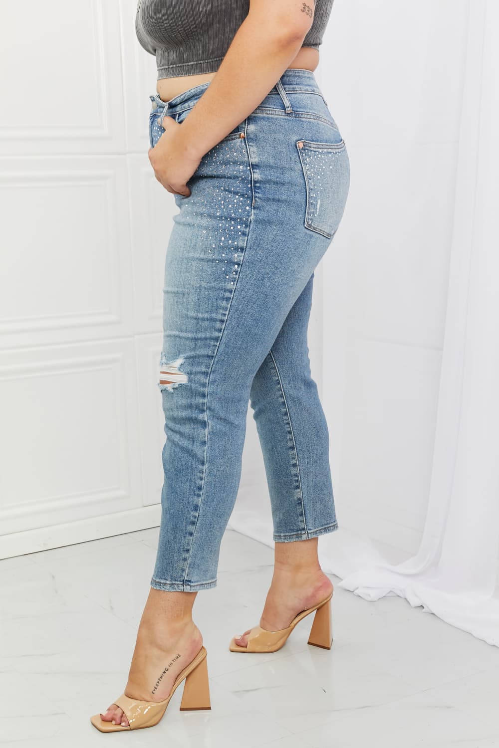 Judy Blue Kate Full Size Slim Fit Rhinestone Jeans